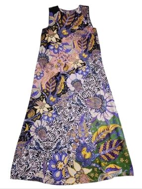 ANTHROPOLOGIE Alanna Maxi Dress Sz XSP Purple, Yellow, Green & Pink Multicolored